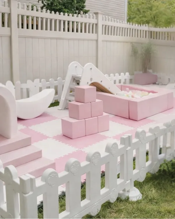 Pink soft play package with ball pit