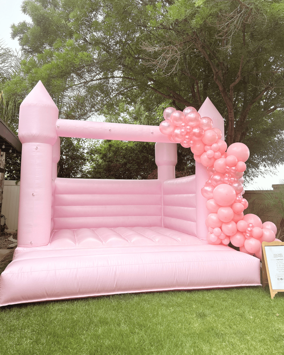 Pink bounce house rental in Riverside CA for birthday parties